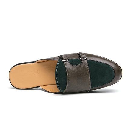Men’s Double Buckle Backless Loafer Mule