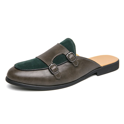 Men’s Double Buckle Backless Loafer Mule