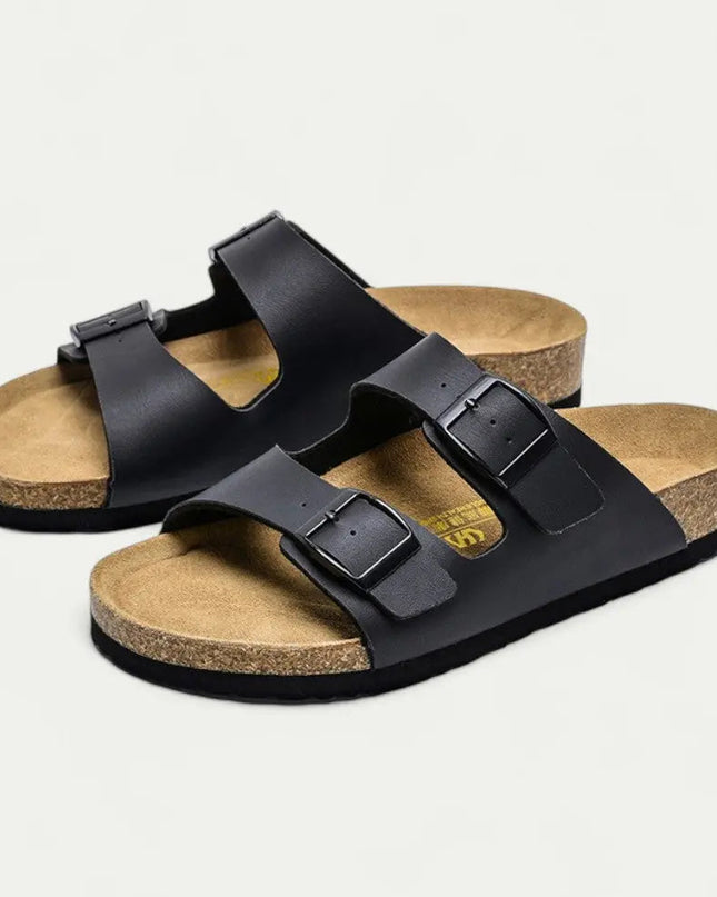 Men’s Double Strap Buckle Slide Sandals