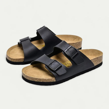 Men’s Double Strap Buckle Slide Sandals