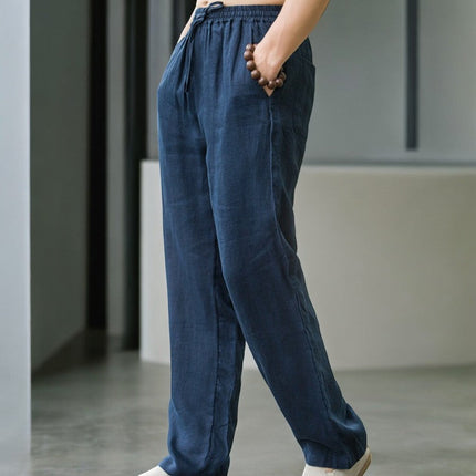 Men’s Drawstring Straight Leg Trousers