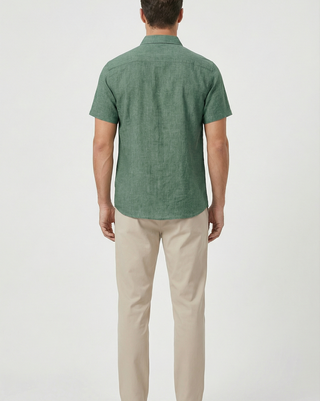 Men’s Embroidered Panel Short Sleeve Shirt