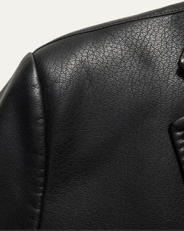 Men’s Faux Leather Notch Lapel Blazer