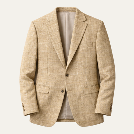 Men’s Fine Check Two-Button Tailored Blazer