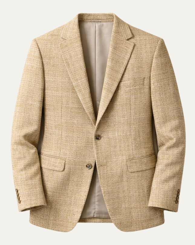 Men’s Fine Check Two-Button Tailored Blazer