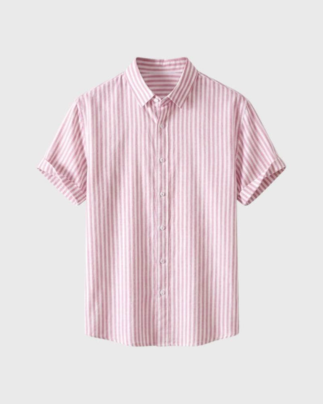 Men’s Fine Stripe Short Sleeve Button-Up Shirt