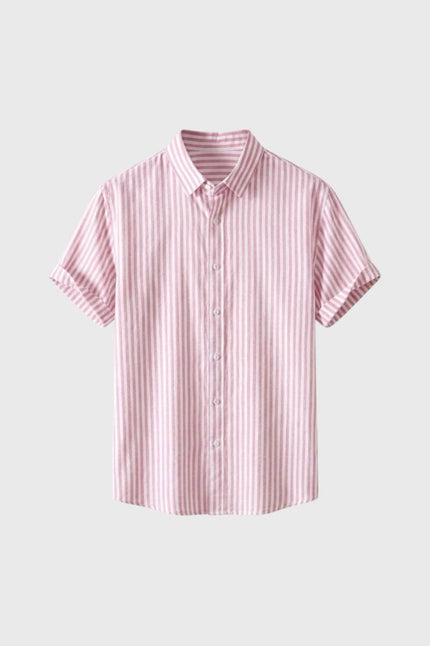 Men’s Fine Stripe Short Sleeve Button-Up Shirt
