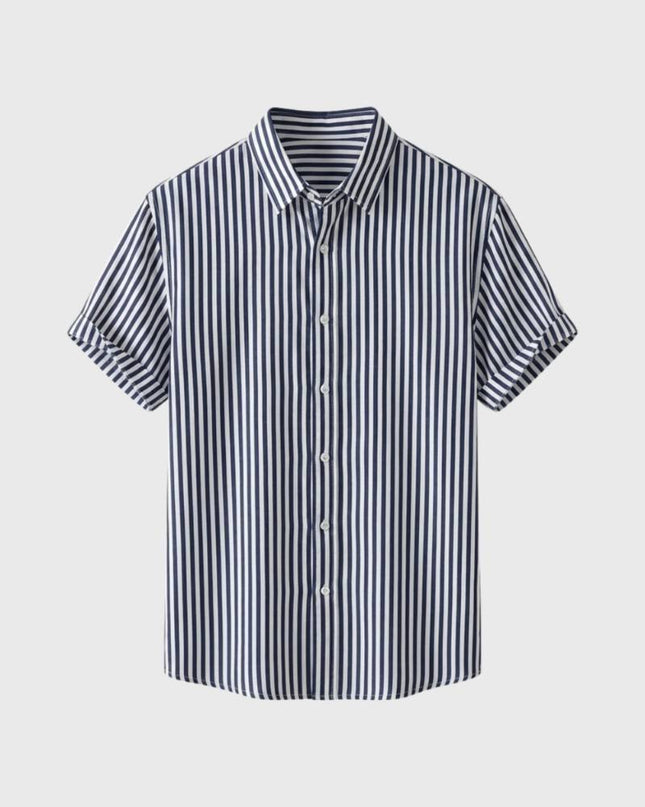 Men’s Fine Stripe Short Sleeve Button-Up Shirt