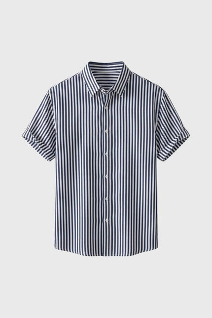 Men’s Fine Stripe Short Sleeve Button-Up Shirt