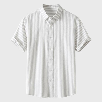 Men’s Fine Stripe Short Sleeve Button-Up Shirt