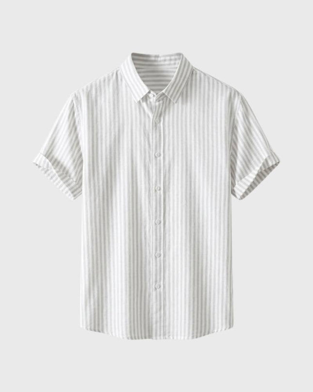 Men’s Fine Stripe Short Sleeve Button-Up Shirt