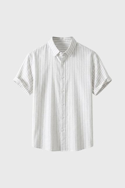 Men’s Fine Stripe Short Sleeve Button-Up Shirt
