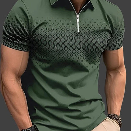 Men’s Geo Zip Polo Shirt