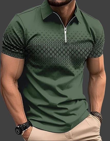 Men’s Geo Zip Polo Shirt