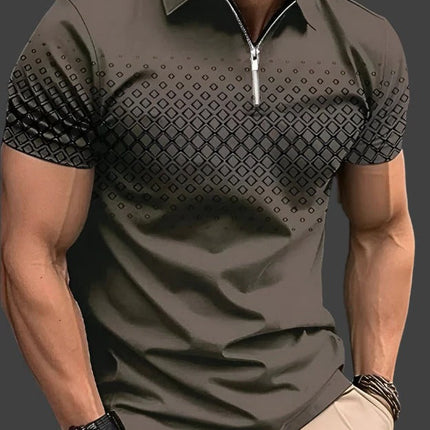 Men’s Geo Zip Polo Shirt