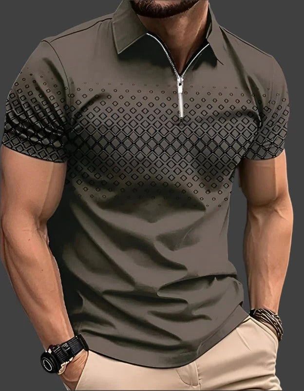 Men’s Geo Zip Polo Shirt