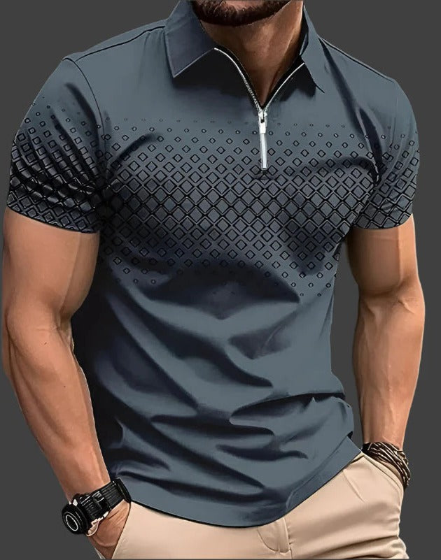 Men’s Geo Zip Polo Shirt