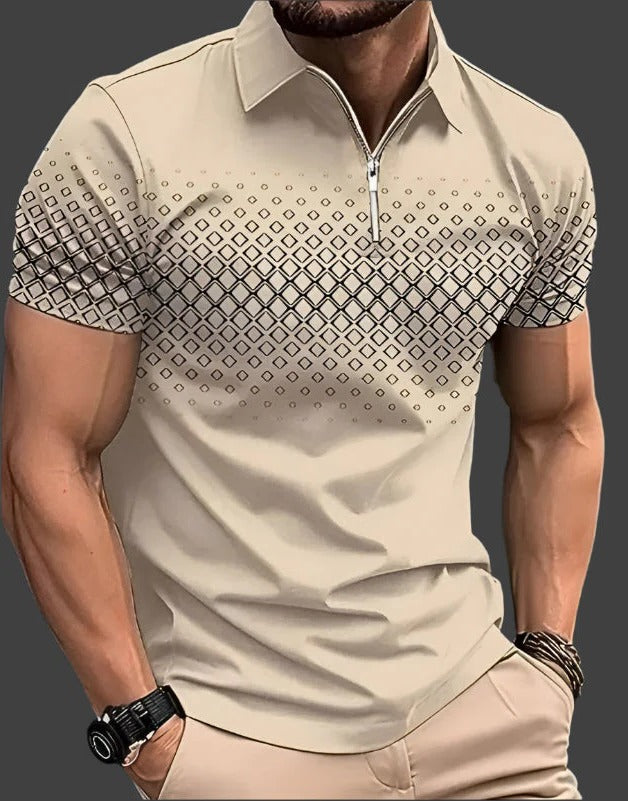 Men’s Geo Zip Polo Shirt