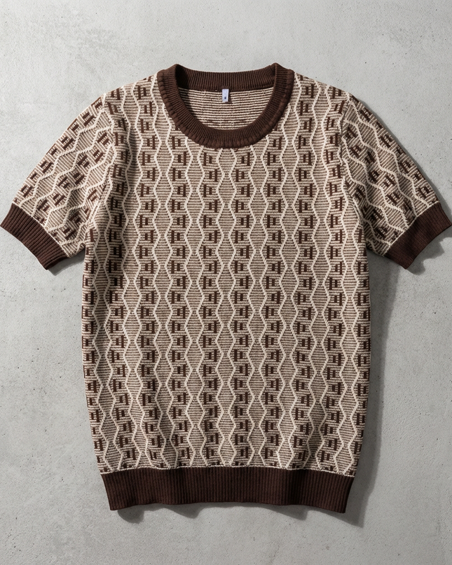 Men’s Geometric Knit T-Shirt