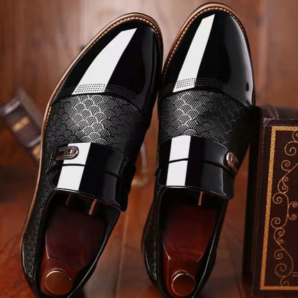 Men’s Gloss Panel Textured Slip-On Loafers