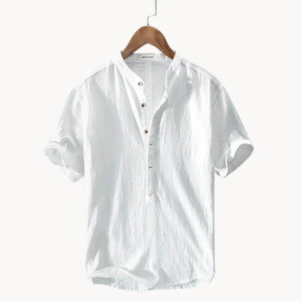 Men’s Half Button Stand Collar Shirt