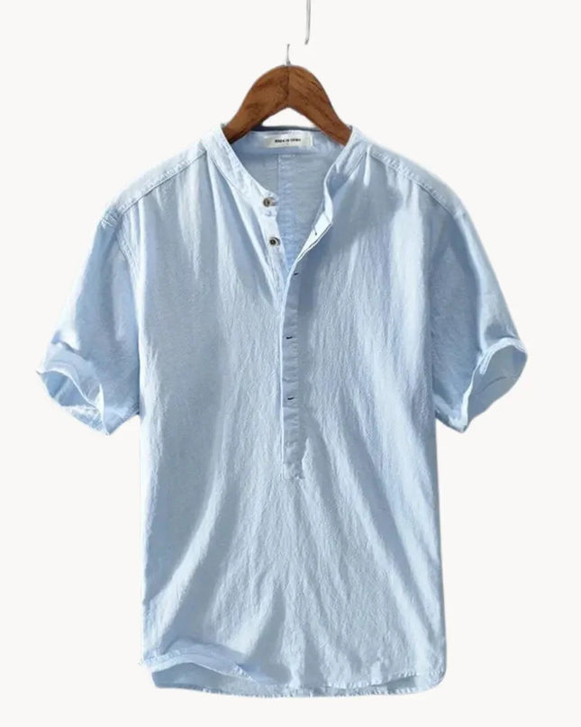 Men’s Half Button Stand Collar Shirt