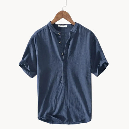 Men’s Half Button Stand Collar Shirt