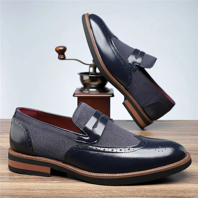 Men’s Heritage Contrast Panel Penny Loafers