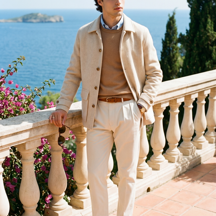 Men’s Herringbone Button Jacket