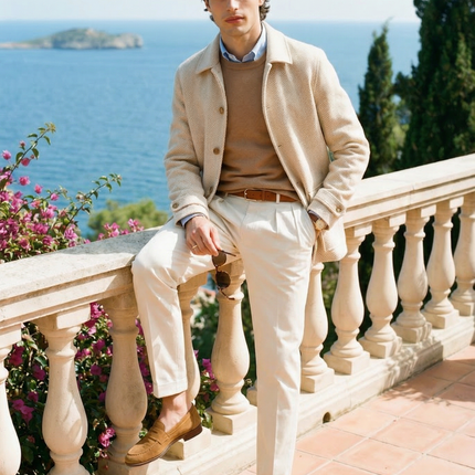 Men’s Herringbone Button Jacket