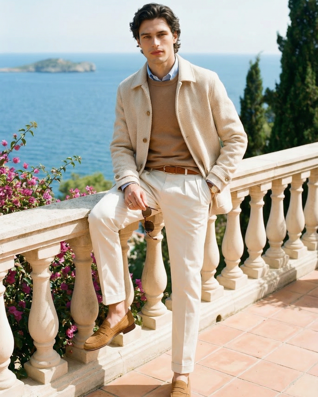 Men’s Herringbone Button Jacket