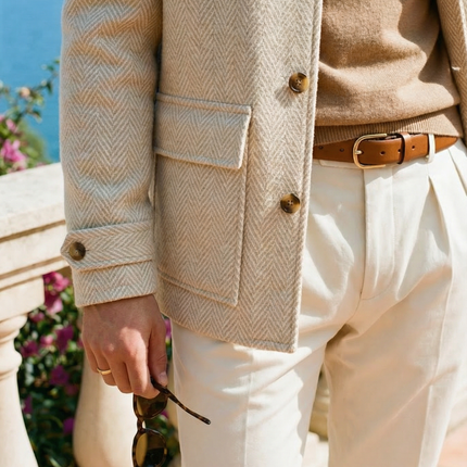 Men’s Herringbone Button Jacket