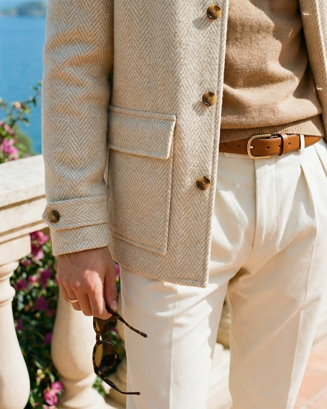 Men’s Herringbone Button Jacket