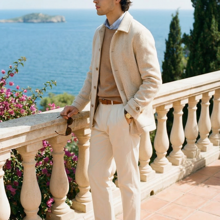 Men’s Herringbone Button Jacket
