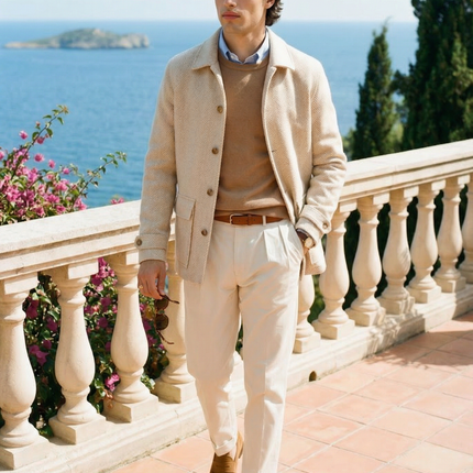 Men’s Herringbone Button Jacket