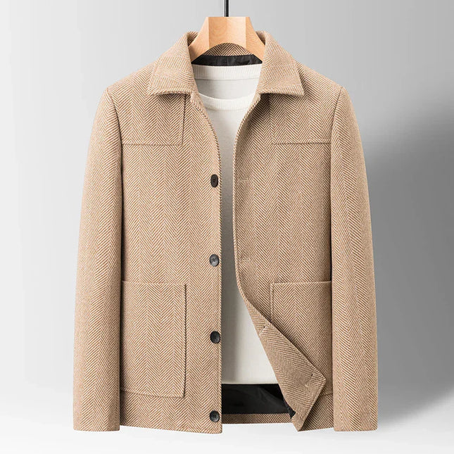 Men’s Herringbone Button-Up Jacket