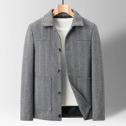 Men’s Herringbone Button-Up Jacket