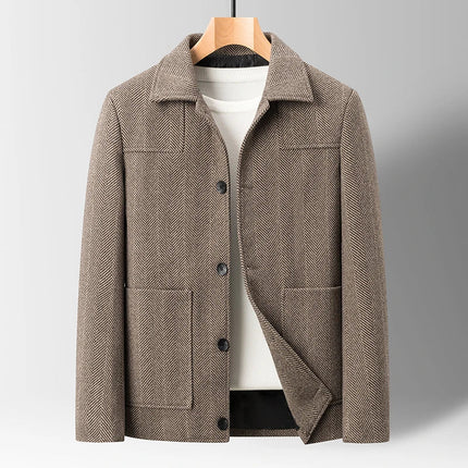 Men’s Herringbone Button-Up Jacket