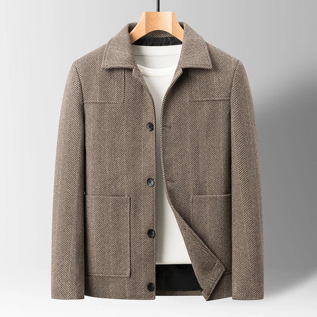 Men’s Herringbone Button-Up Jacket