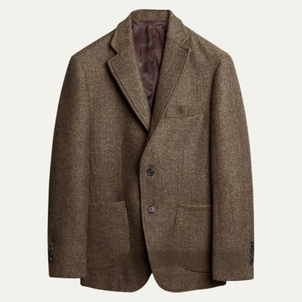 Men’s Herringbone Textured Two-Button Blazer