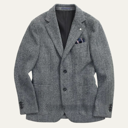 Men’s Herringbone Textured Two-Button Blazer
