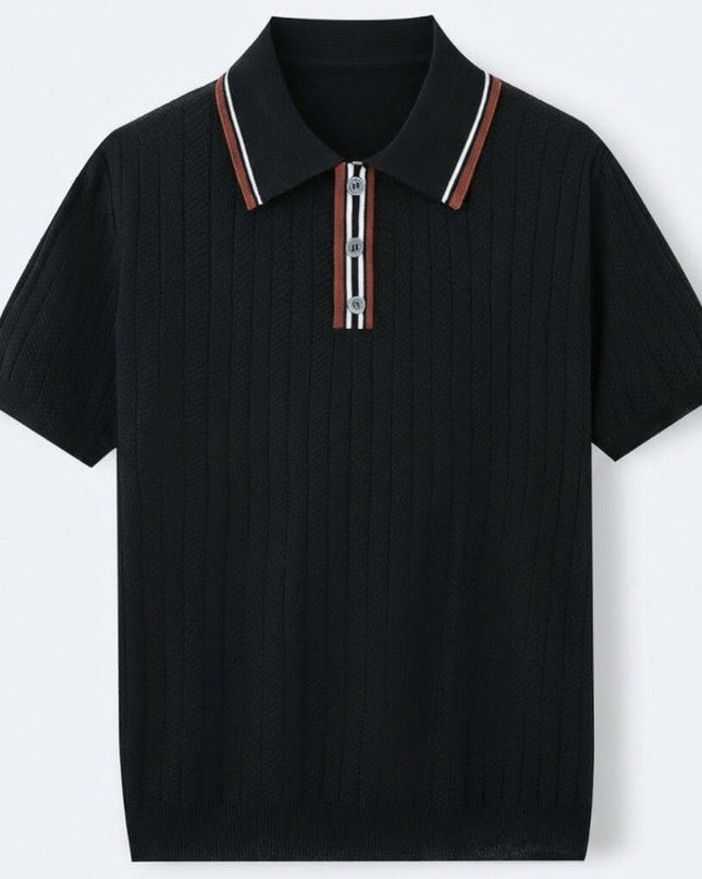 Men’s Knit Polo Shirt – Short Sleeve Button Polo