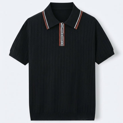Men’s Knit Polo Shirt – Short Sleeve Button Polo