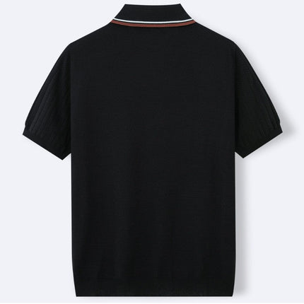 Men’s Knit Polo Shirt – Short Sleeve Button Polo