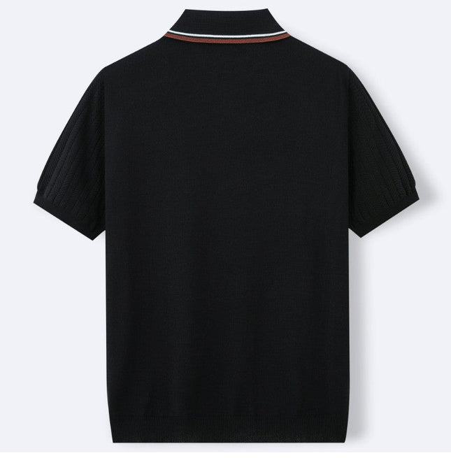 Men’s Knit Polo Shirt – Short Sleeve Button Polo