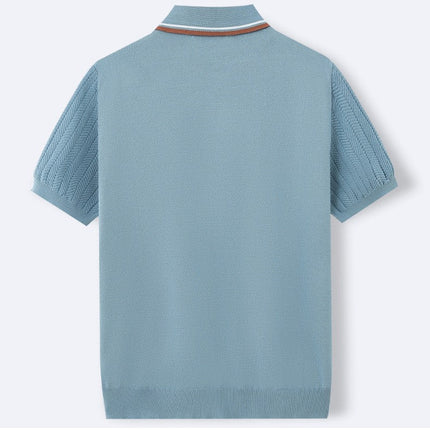 Men’s Knit Polo Shirt – Short Sleeve Button Polo