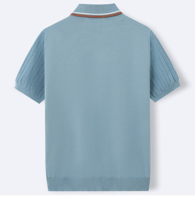 Men’s Knit Polo Shirt – Short Sleeve Button Polo