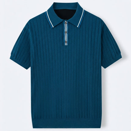 Men’s Knit Polo Shirt – Short Sleeve Button Polo