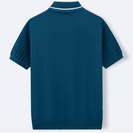 Men’s Knit Polo Shirt – Short Sleeve Button Polo