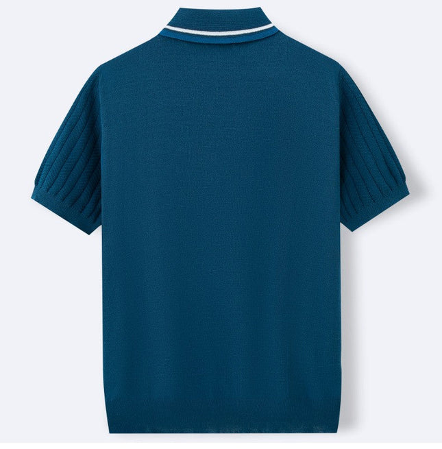 Men’s Knit Polo Shirt – Short Sleeve Button Polo